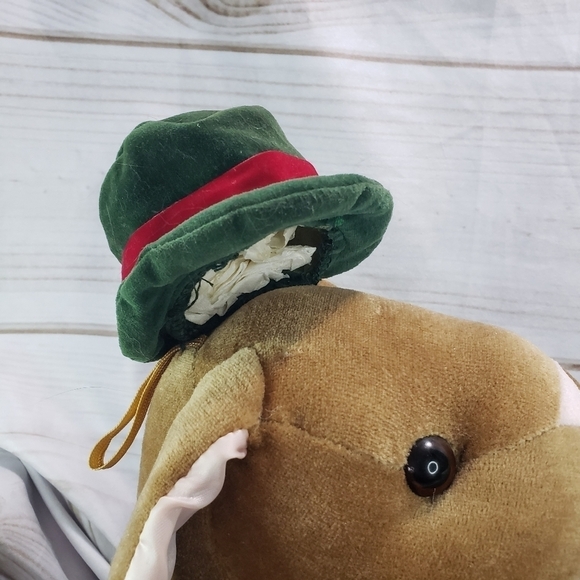 Vintage Velveteen Rabbit 12 Inch Velvet Stuffed Animal Toys R Us 1985 Green Coat - Picture 3 of 10